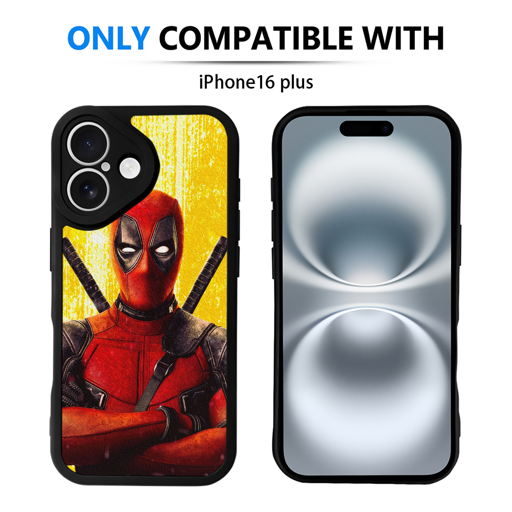 （画像用） Deadpool デッドプール 【iPhone 16シリーズ対応】シリコンスマホケース（レザー調） 材質：シリコン